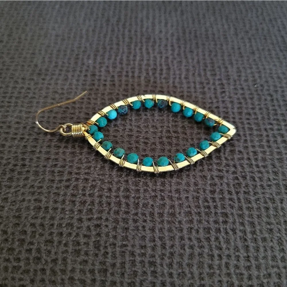 Blue💙-Green💚 Turquoise Teardrop💦 Earrings